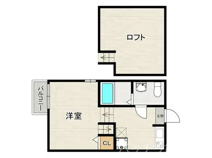 メゾンリーブ(1K/1階)の間取り写真