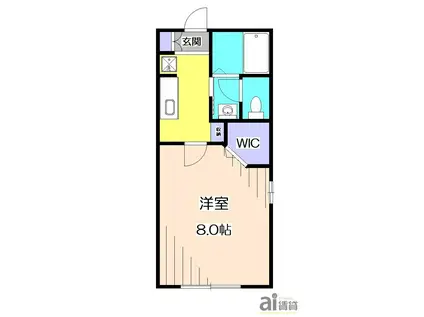 タングラム中央(1K/2階)の間取り写真