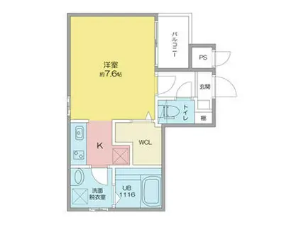 CHERIM黒川志賀町(1K/2階)の間取り写真