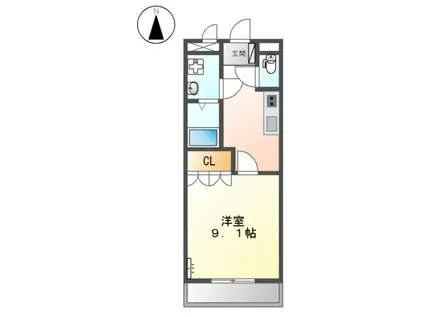 メゾンアカネ(1K/2階)の間取り写真
