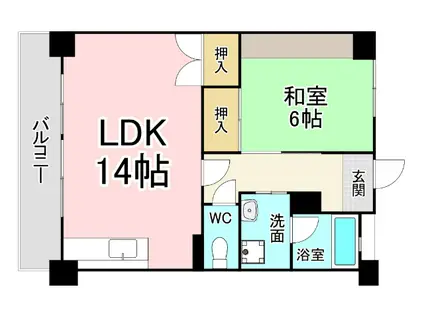 Kハイム(1LDK/3階)の間取り写真