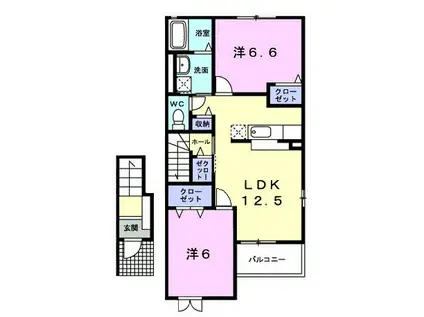 アート グレイス I(2LDK/2階)の間取り写真