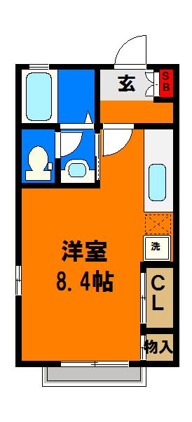 アルファクレス(1K/1階)の間取り写真