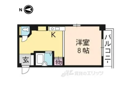 コーポライラック(1K/3階)の間取り写真