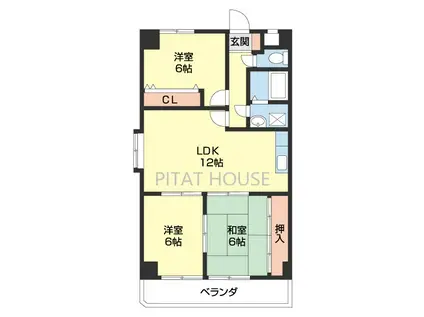 ラフィーネ黒田(3LDK/6階)の間取り写真