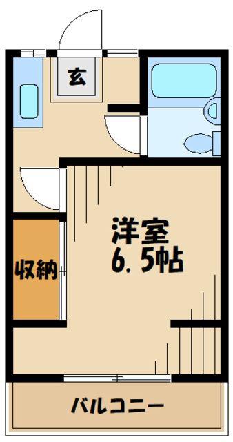 パインクレスト(1K/2階)の間取り写真