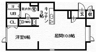 SKY CITY(1LDK/2階)の間取り写真