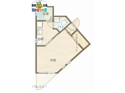 メルセデス(1K/4階)の間取り写真