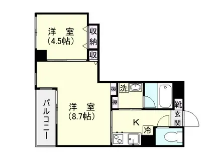 サンティア中央町(2K/8階)の間取り写真