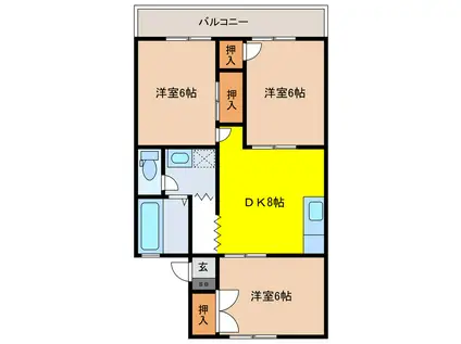 ハイツ松永(3DK/2階)の間取り写真