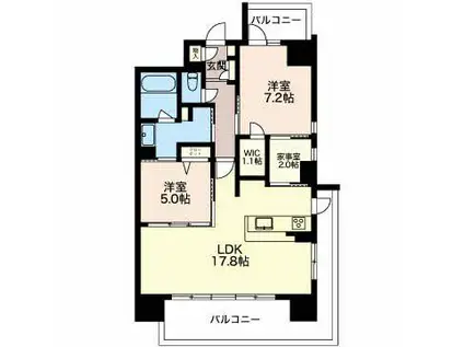アシベル鶴舞(2LDK/3階)の間取り写真