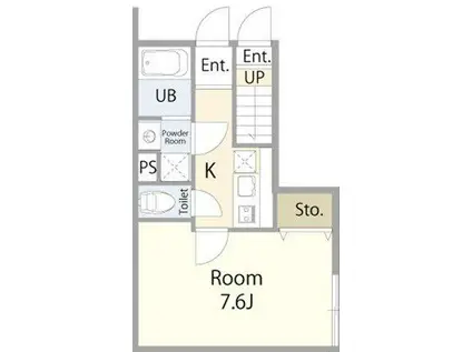 エテルノヴァローレ狭山(1K/1階)の間取り写真