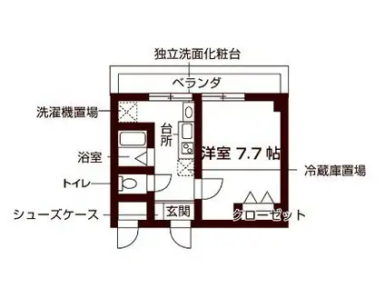 ラビグレイス甲子園(ワンルーム/3階)の間取り写真