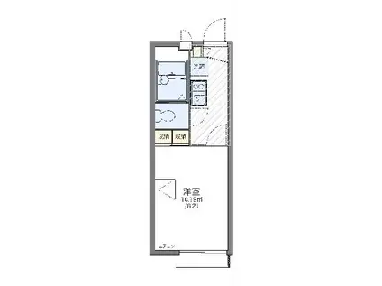 レオパレスステュディオ箕面II(1K/2階)の間取り写真