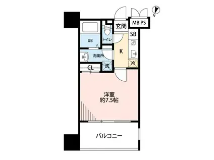 サヴォイ テンジン クォーター(1K/4階)の間取り写真