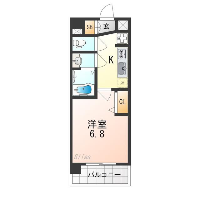 プレサンス 京都室町通 紫水(1K/4階)の間取り写真