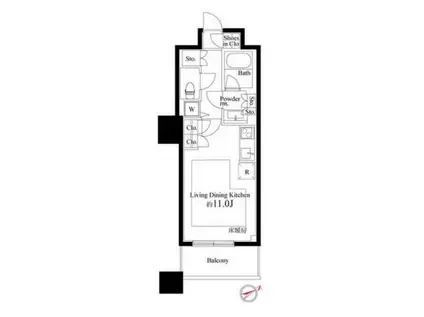 ザ・パークハウス西新宿タワー60(ワンルーム/6階)の間取り写真