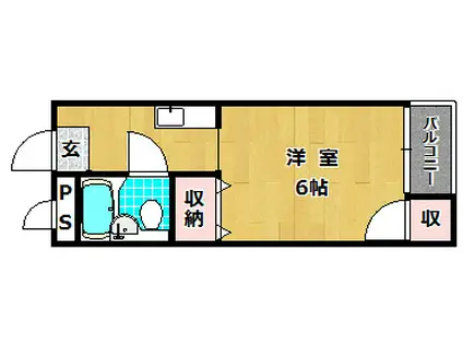 山戸ハイツ(1K/2階)の間取り写真