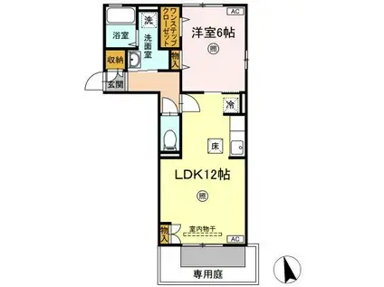 クローバーコートII(1LDK/1階)の間取り写真