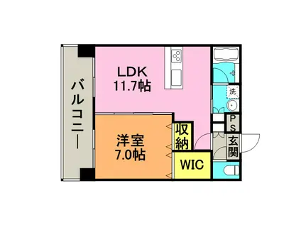 エトランゼ東櫛原15(1LDK/2階)の間取り写真