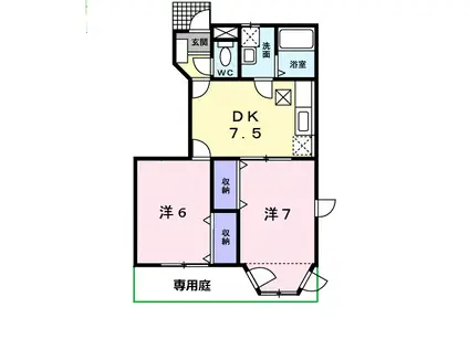 クレストール N(2DK/1階)の間取り写真