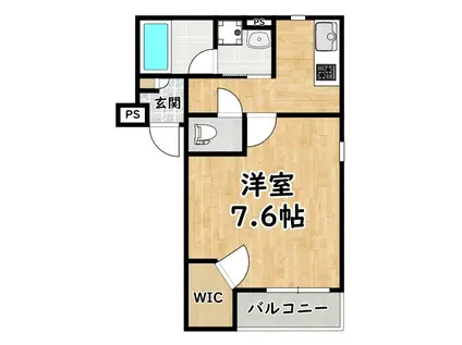 カサーディア加島I(1K/1階)の間取り写真