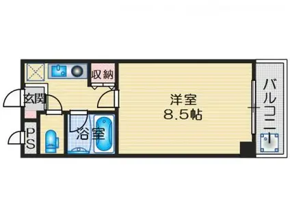 ジュネス帯曲輪(1K/3階)の間取り写真