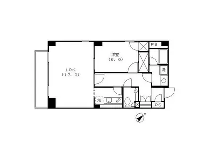 原宿パークハウス(1LDK/3階)の間取り写真