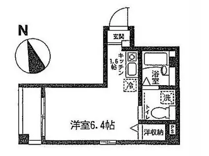 フォエバー大和久(ワンルーム/2階)の間取り写真