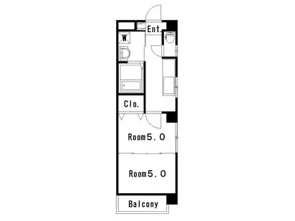 サンロイヤルIII(2K/2階)の間取り写真