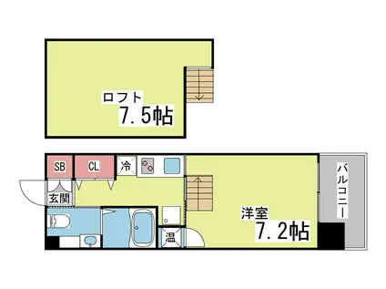 サンコーグランフーテージ(1K/6階)の間取り写真