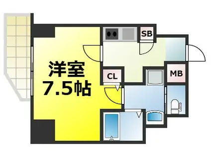 オリエンタル南堀江(1K/10階)の間取り写真