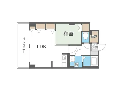 レジデンスカープ札幌(1LDK/16階)の間取り写真
