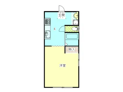 コンフィーフラット(1K/2階)の間取り写真