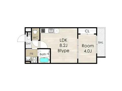 TIO RUHE (1LDK/1階)の間取り写真