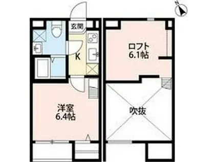 ノスタルジック 金岡ノスタルジック カナオカ(1K/1階)の間取り写真