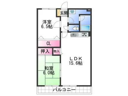メゾンクシモト(2LDK/1階)の間取り写真