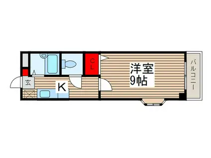 エスポワール高木II(1K/2階)の間取り写真