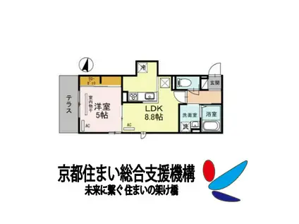 LU SOLE嵐山(1LDK/1階)の間取り写真