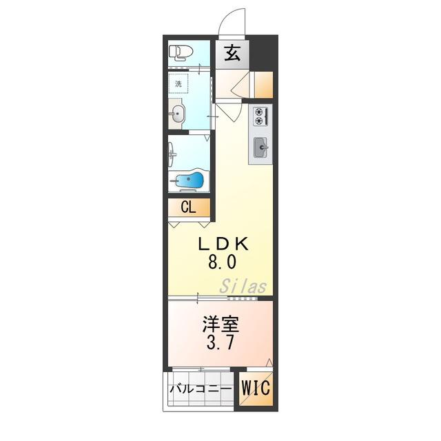 H-MAISON森ノ宮I(1LDK/2階)の間取り写真