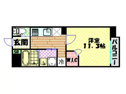 メゾン・ド・ロハス(1K/8階)の間取り写真