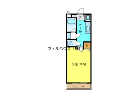 モンターニャアイ(1K/2階)の間取り写真