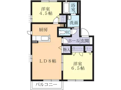 サンコーポB(2LDK/1階)の間取り写真