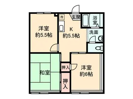 グランメール南海(3DK/1階)の間取り写真