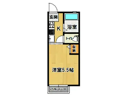 パナハイツスバル(1K/1階)の間取り写真