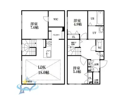 HILLSIDE TERACE 旭ヶ丘(3LDK/1階)の間取り写真