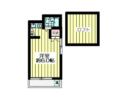 パールハイツ(1K/1階)の間取り写真