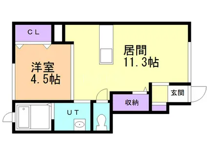 レジデンス青葉A棟(1LDK/1階)の間取り写真