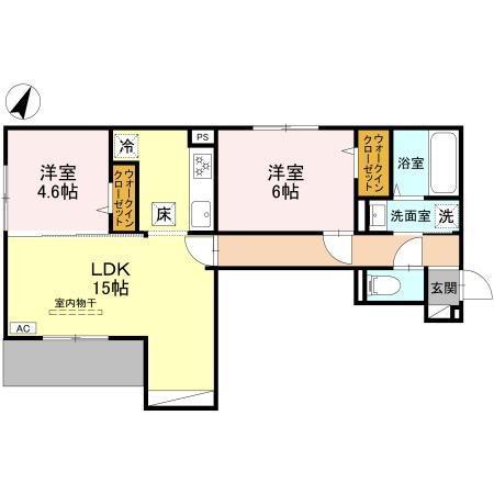 STグランツ(2LDK/1階)の間取り写真