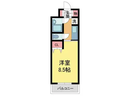 ベルグラン宝塚(1K/3階)の間取り写真